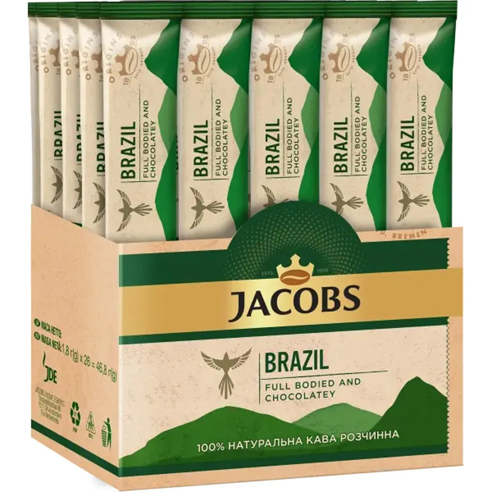 Кава розчинна Jacobs Brazil 1.8г*26 стіків